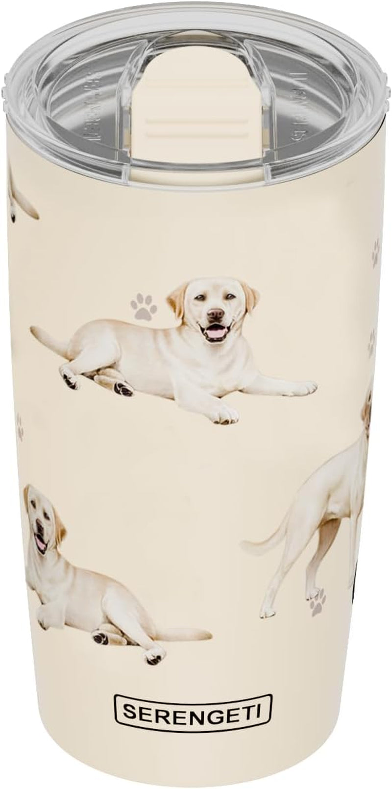 Labrador 20 Oz. Stainless Steel, Vacuum Insulated Tumbler with Spill Proof Lid - 3D Print - Insulated Travel Mug for Hot or Cold Drinks (Labrador Yellow Tumbler)