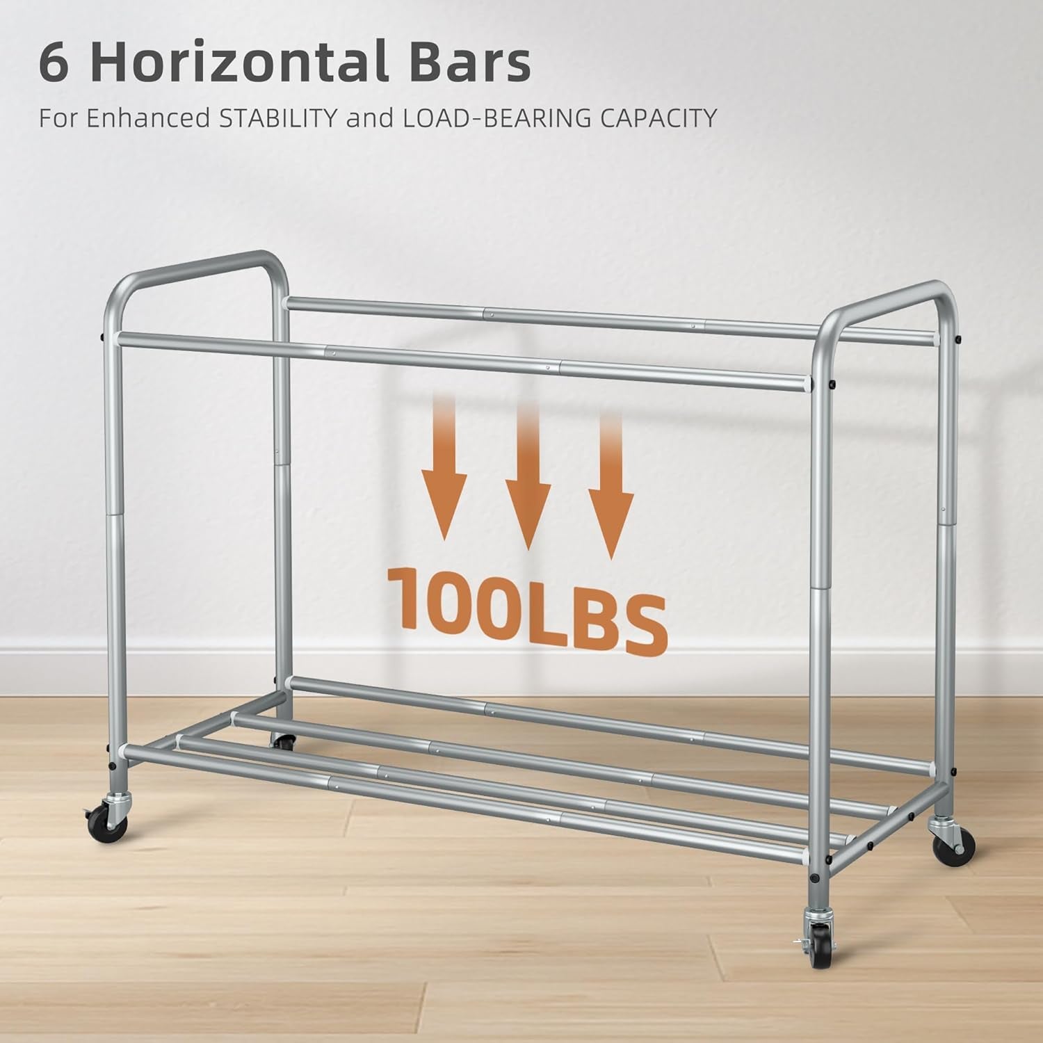 Laundry Sorter 4 Section, 47.5 Gal (180 L) Laundry Hamper with Wheels, Clothes Divider Basket Sorter, Clothes Separator Hamper Cart with Wheels and Removable Bags, Gray