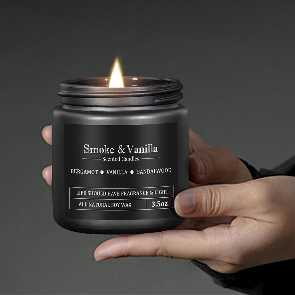 8 Pack Scented Candles for Men, Masculine Candle Gift Set with Smoky & Woody Scents, Soy Wax Aromatherapy Candles for Home, Birthday Gift for Him, Boyfriend, Spring Candles