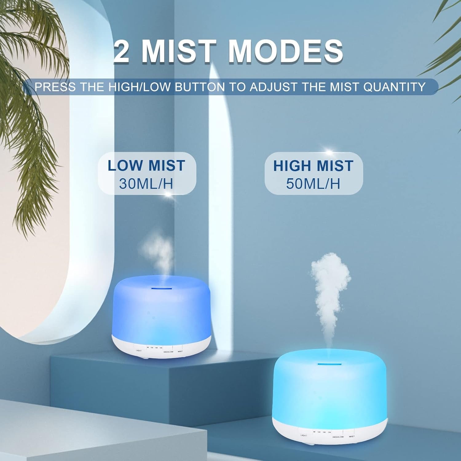 500ML Essential Oil Diffuser with Remote Control, BPA Free Ultrasonic Aromatherapy Diffuser with Auto Shut-Off Function,Cool Mist Humidifier for Office Home, White