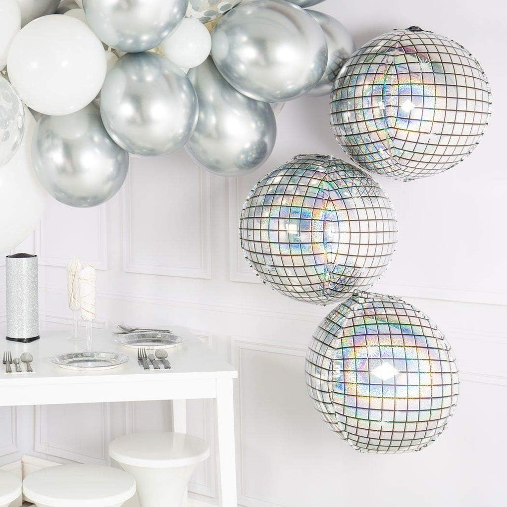 100Pcs Metallic Silver Latex Balloons Various Sizes Chrome Balloon 18/12/10/5 Inch Helium Balloon Perfect for Birthday Valentines Baby Shower Bridal Shower Wedding Anniversary Balloons