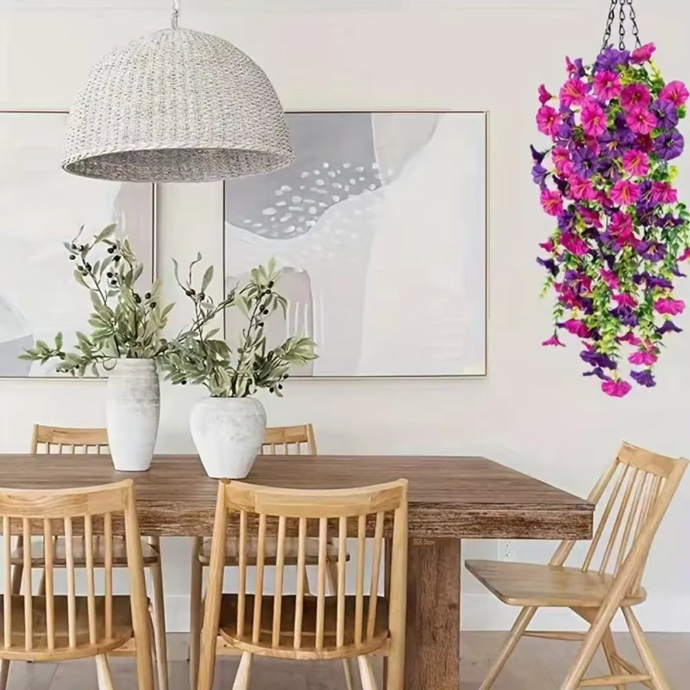 Artificial Flower New Artificial Hanging Flowers and Plants Easter Decoration 2025 Uv-Resistant and Realistic Room Decor Wedding