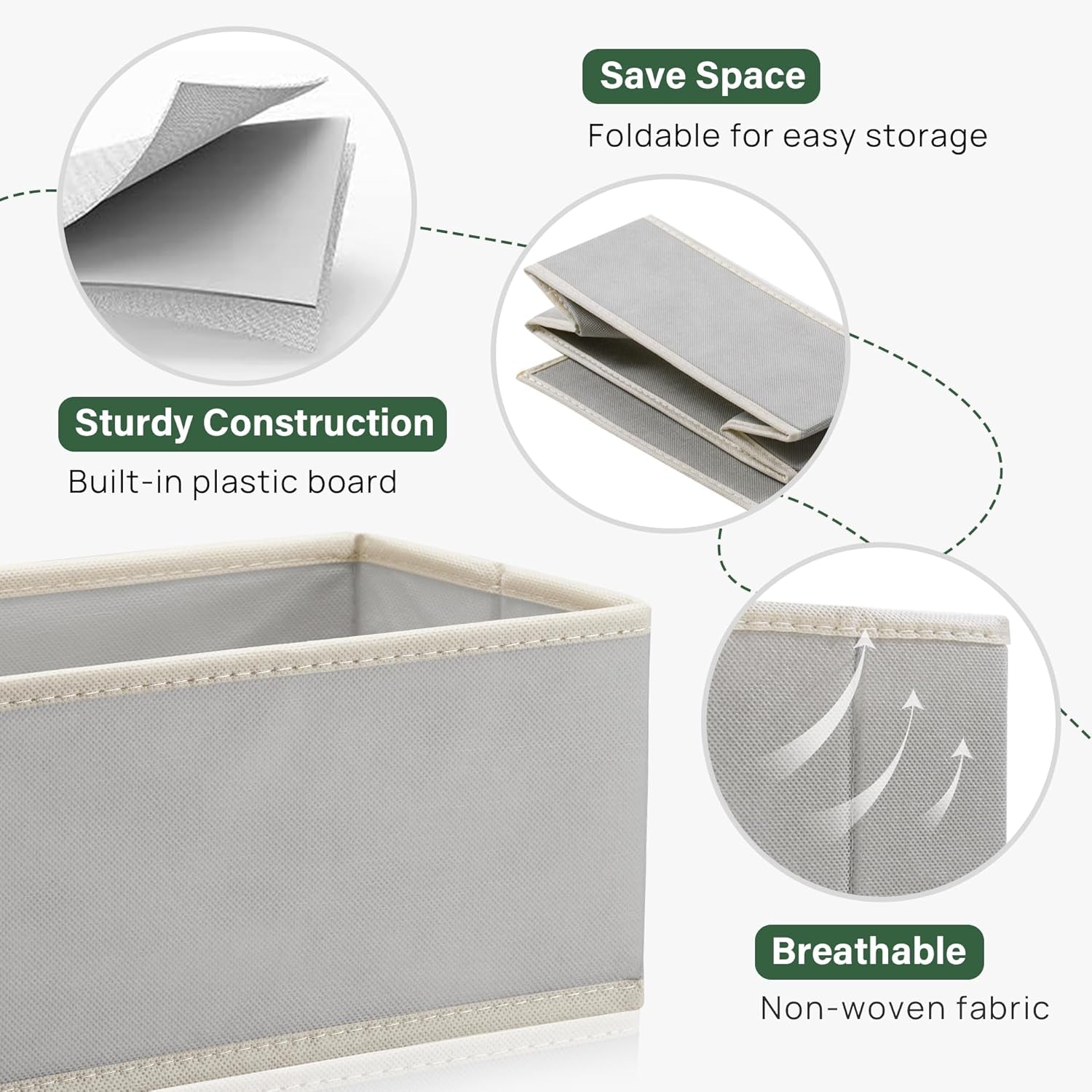 16 Pack Drawer Organizer Clothes, Dresser Drawer Organizers for Clothing Fabric Foldable Closet Organizers and Storage Bins for Baby Clothes, Nursery, Underwear, Bras, Socks