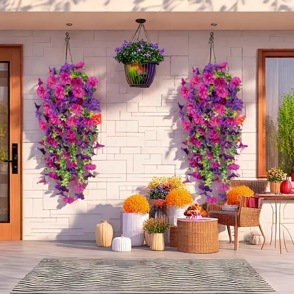 Artificial Flower New Artificial Hanging Flowers and Plants Easter Decoration 2025 Uv-Resistant and Realistic Room Decor Wedding