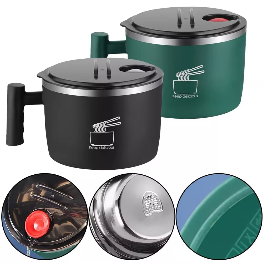 Ramen Bowl, Lunch Container,1000Ml Large Thai Soup Bowls, Tableware with Phone Stand, Cereal Bowls for Home, Kitchen, Camping,