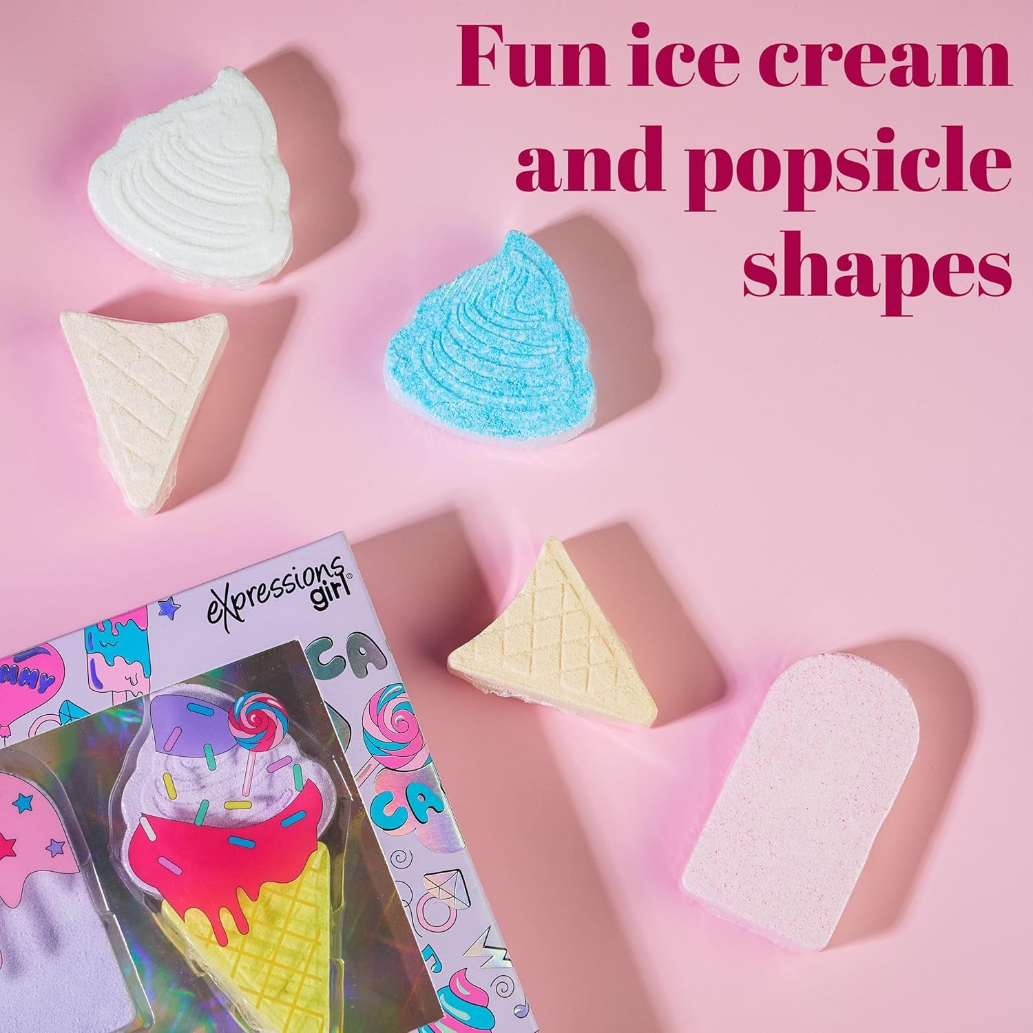 8Pc Ice Cream Bath Treats Bath Bomb Collection - Scented Gift Set, Non Toxic, Spa Gifts for Girls, Aromatherapy Bath Bombs for Girls, Kids Bath Accessories